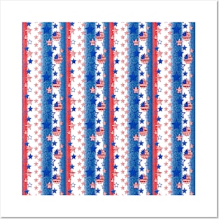 Memorial Day abstract USA flag colors Posters and Art